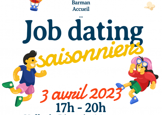 Affiche du job dating 2023 organisé par l'Office du Tourisme Destination Haut Cantal